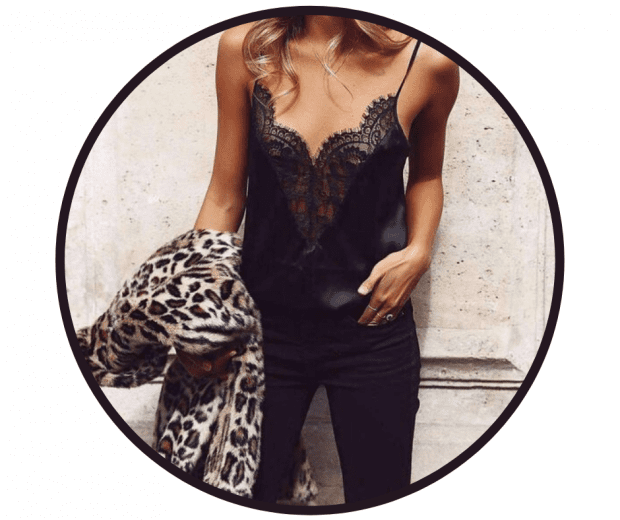 Styleflair wears silks and lace camisole with jeans