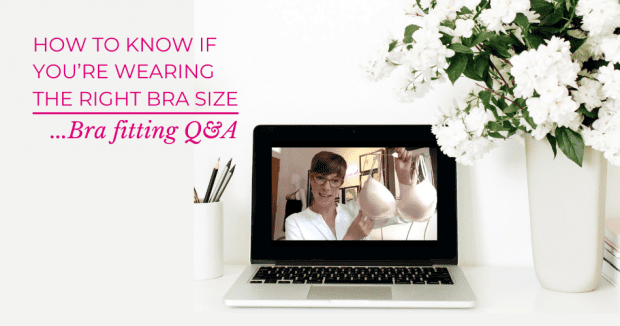 Virtual Bra Fitting demo, laptop on desk with bra fitter on screen