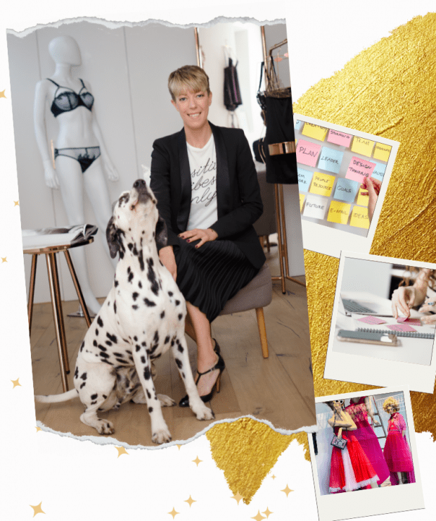 Sarah Connelly - small business consulting for brick & mortar brands - Edinburgh London Ibiza - Luxury retail consultant Sarah Connelly in fashion boutique setting with business planning mood board
