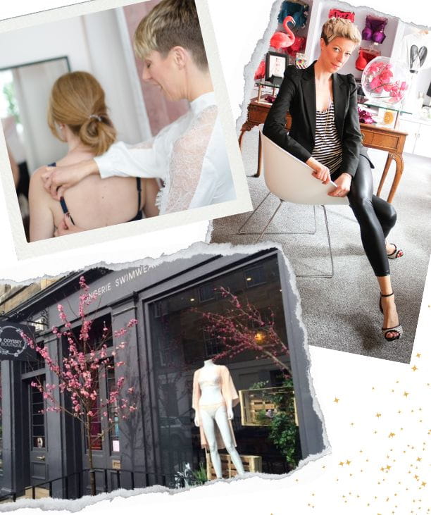 Sarah Connelly - Strategic partner for founder-led fashion & lifestyle brands | Fractional COO, Mentor & Wing-woman (Odyssey Boutique Edinburgh interior exterior customer experience collage)