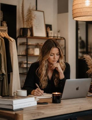 female founder working alone in a small business edinburgh